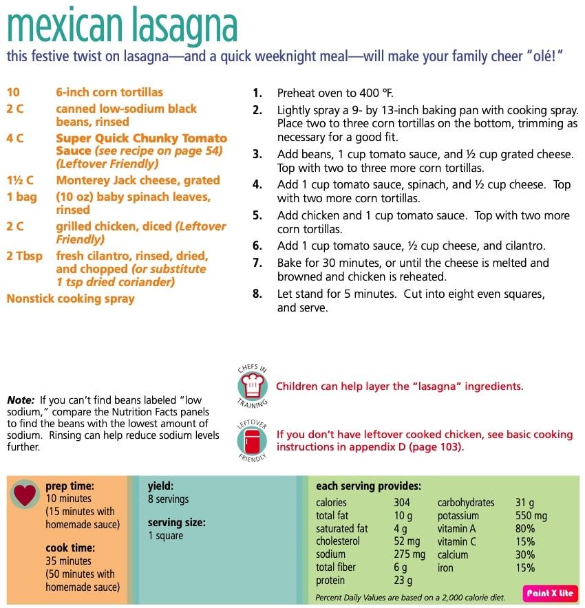 Recipe, Mexican Lasagna