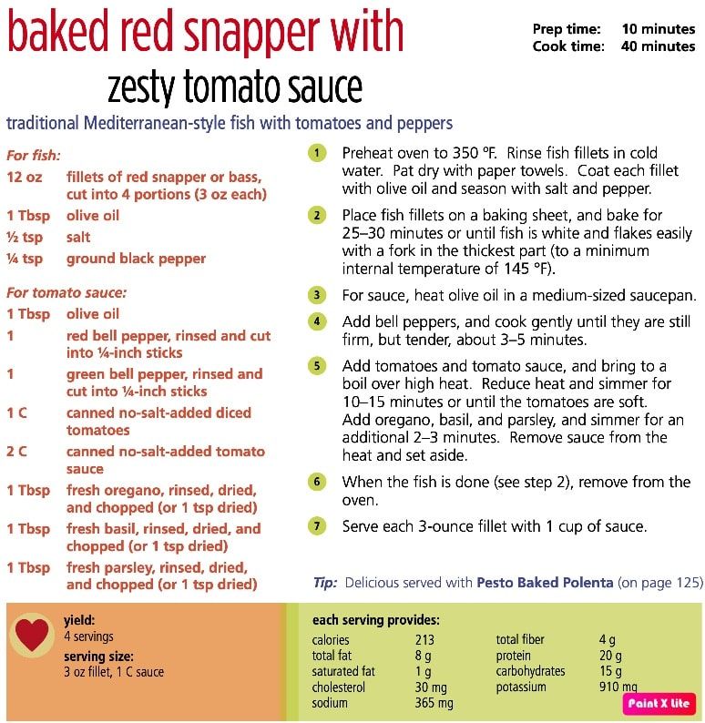 Recipe For Baked Red Snapper With Zesty Tomato Sauce