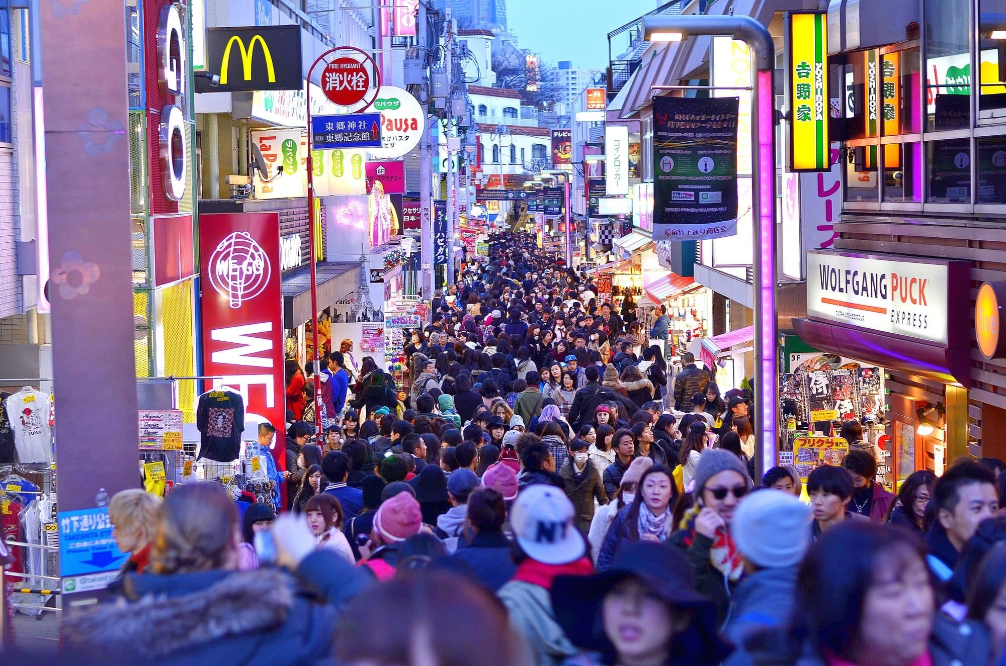 A large crowd of shoppers.