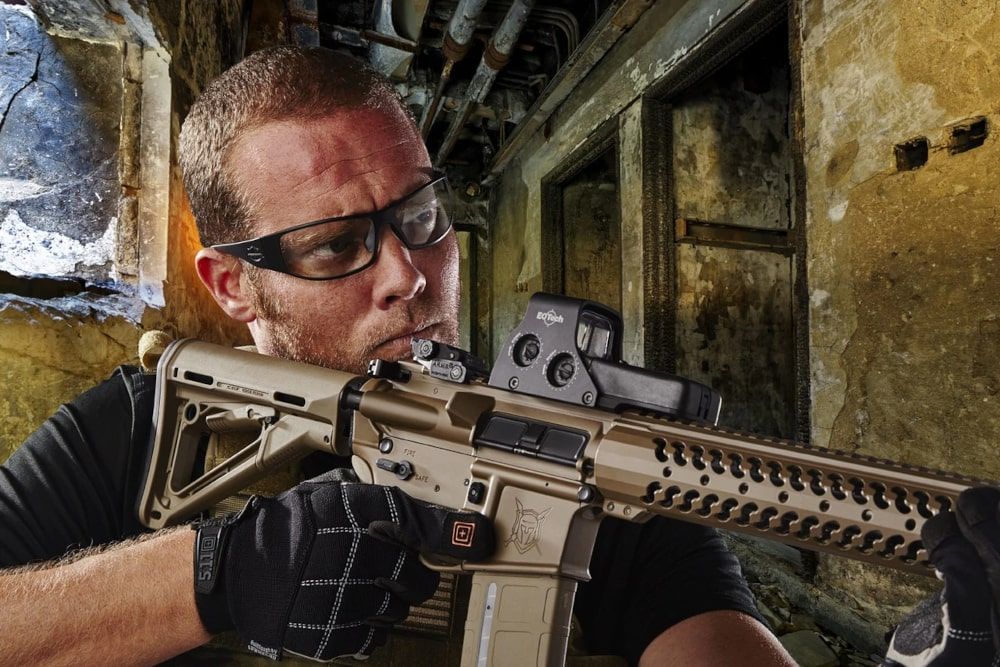 Soldier wearing Outlaw Eyewear's Fugitive TAC